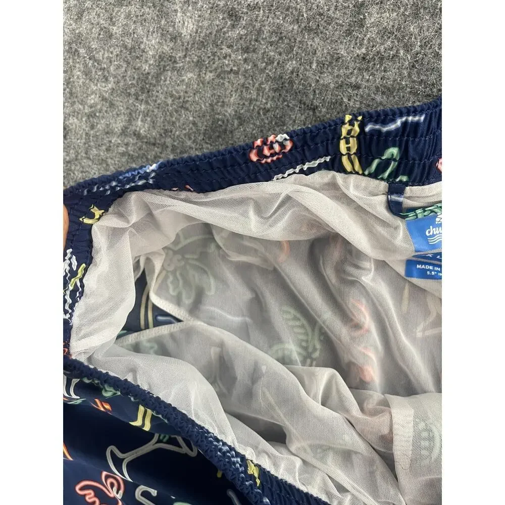 Chubbies Shorts Mens 2XL Swim Trunks Blue Flamingo Palm Trees Coctail Lined A14